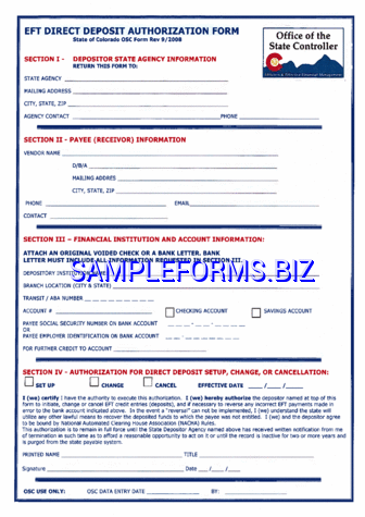 Colorado Direct Deposit Form 3 pdf free